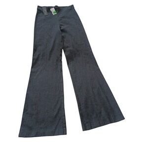 NWT EQUESTRIAN DESIGNS Sandria Chambray Wide Leg Pants Blk Gray 26x31.5 USA $168